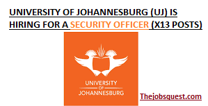 UJ Security Officer Vacancies
