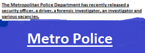 Metro Police Vacancies